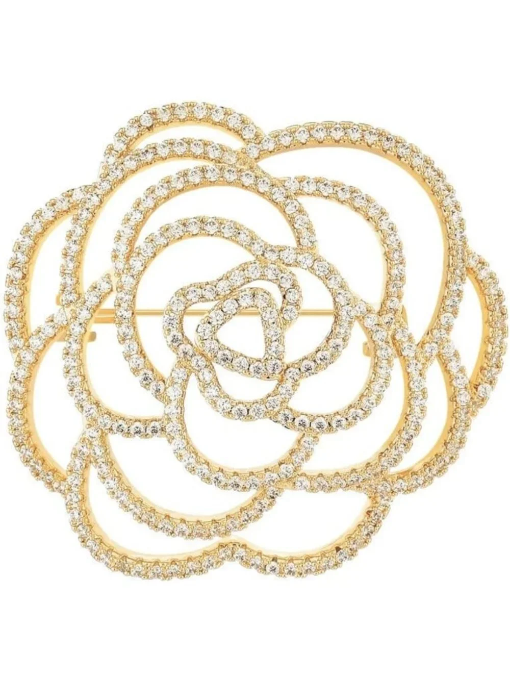 Rhinestone Flower Brooch for Women | Floral Pin Jewelry Gift for Mom & Wife